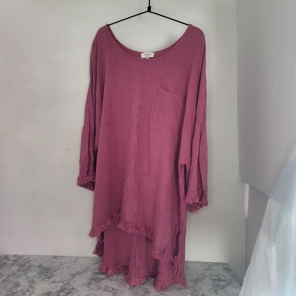 Tassel Fringe LagenLook  Boho Tunic Flowy Shabby Chic XL Umgee Blouse Shirt (2) - Picture 6 of 11